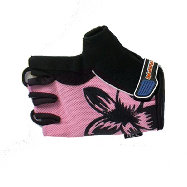 Велоперчатки Stark NC-668. женские, открытые пальцы, дизайн цветок, розовые, p-p L (пара)