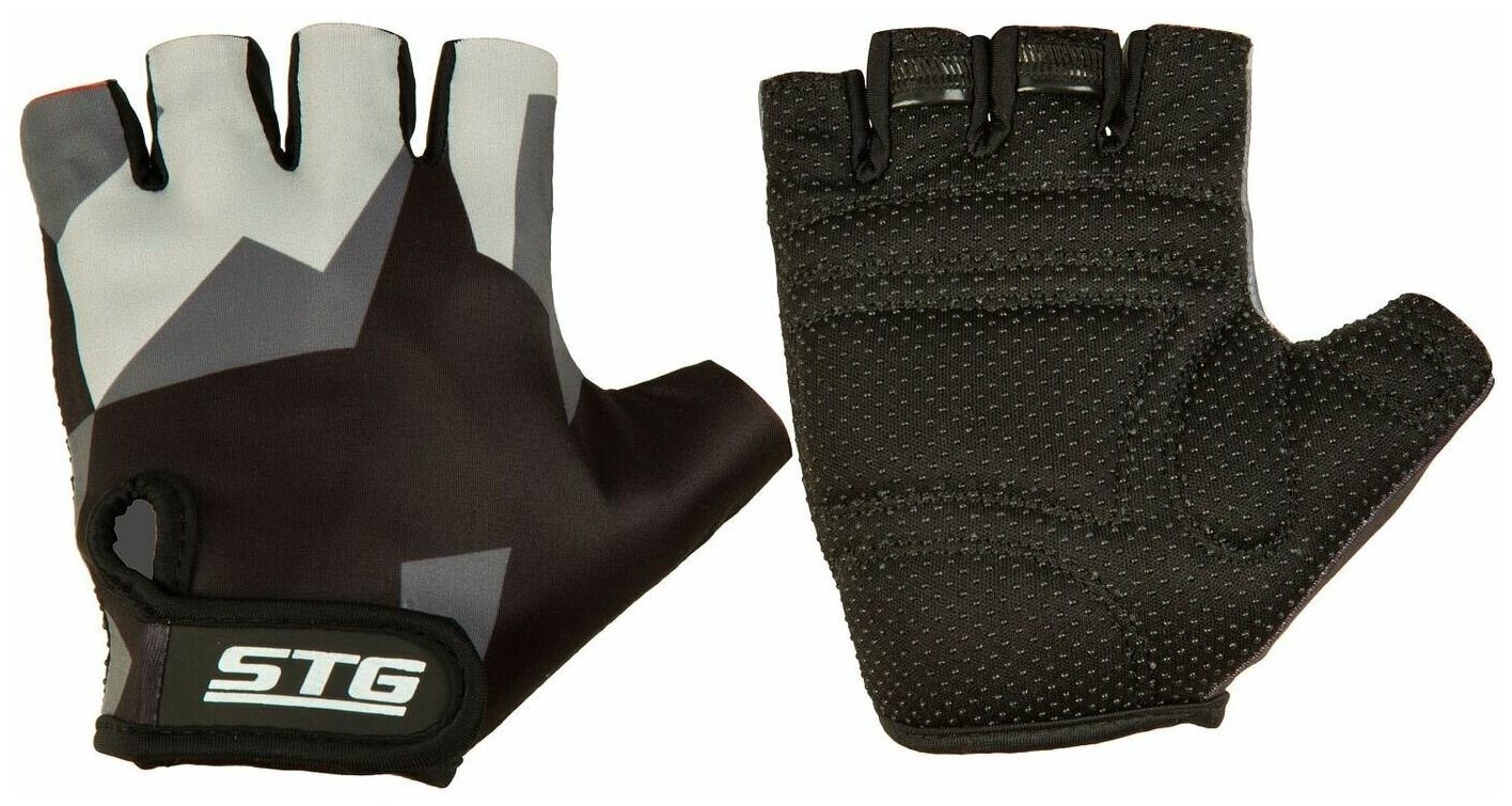 Перчатки STG мод.820 с защитной прокладкой,застежка на липучке,размер XL,серо/черные
